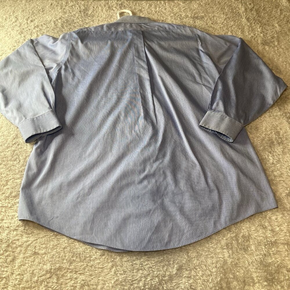 Brooks Brothers Dress Shirt Men 16/33 Blue/White stripes Non-Iron All Cotton - Picture 6 of 6